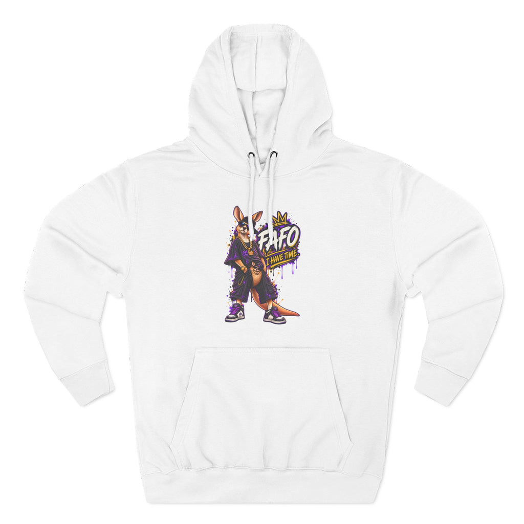 Streetstyle Kangaroo Graphic Hoodie — "FAFO" Retro Character Pullover