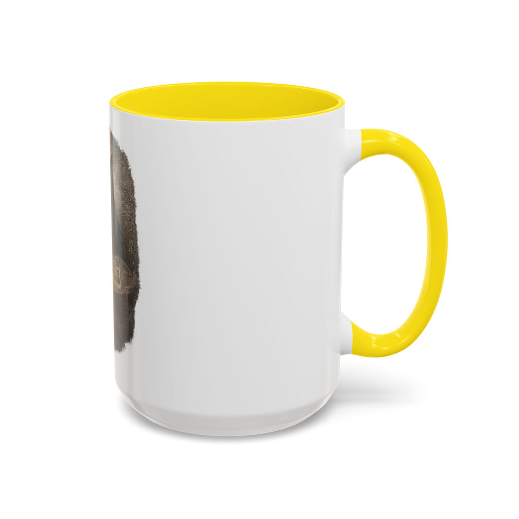 Tarot Cat Accent Coffee Mug — Witchy Black Cat with Tarot Cards