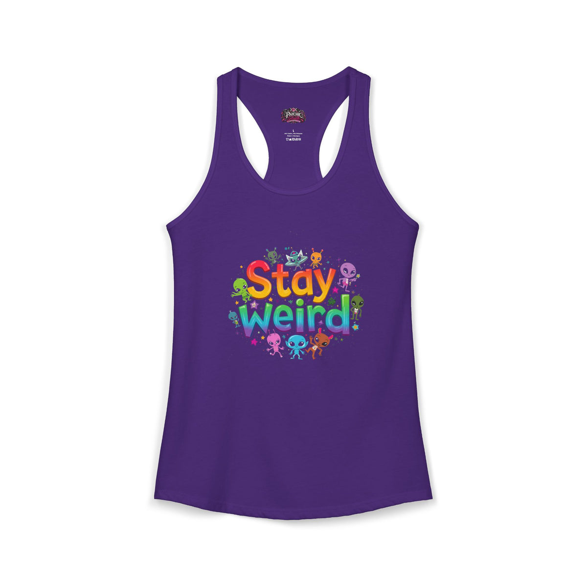 Stay weird Rainbow Alien Tank