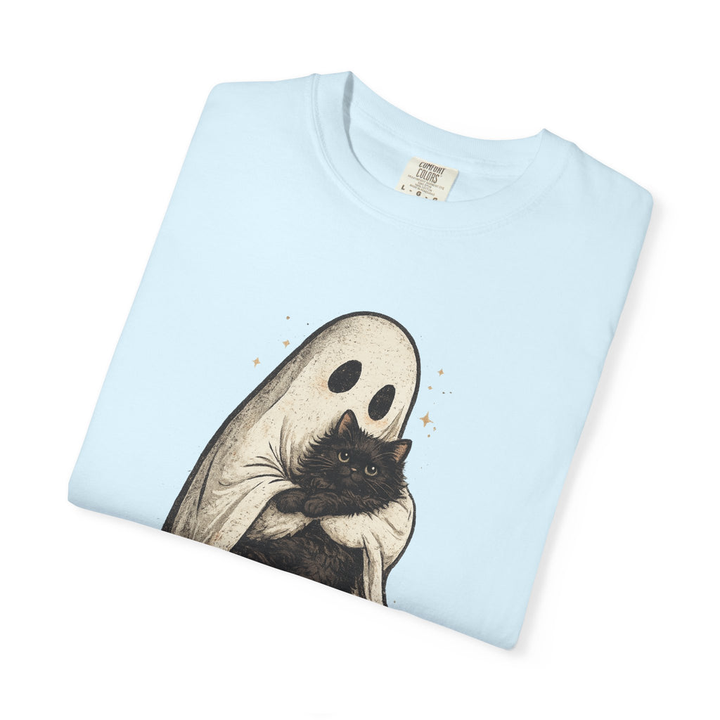 Ghost Hug T-Shirt — Cute Ghost Holding Cat Graphic Tee