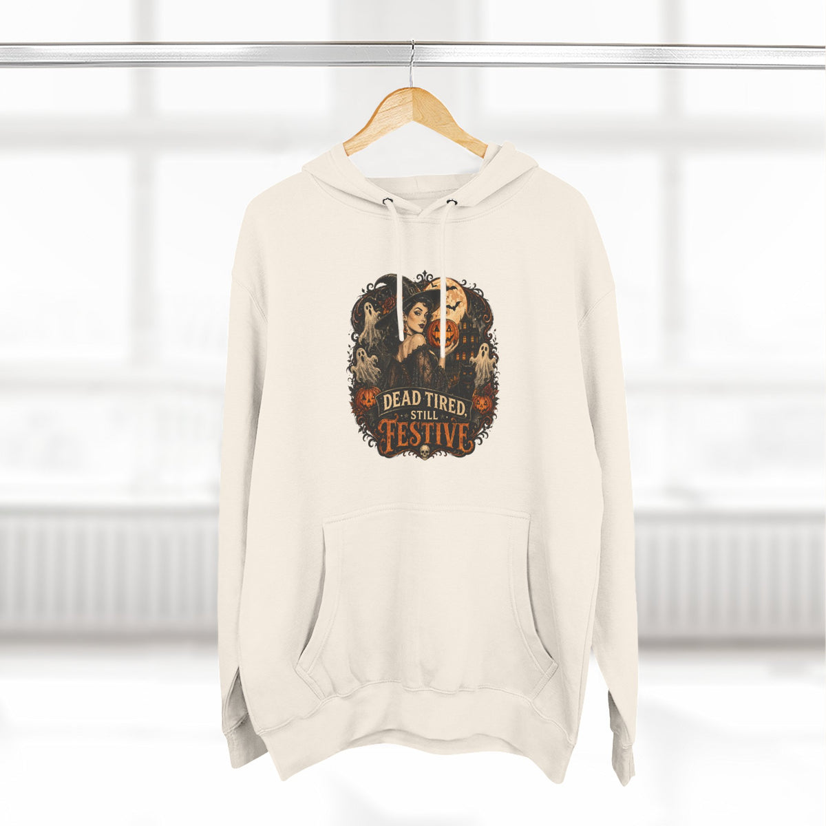 Dead Tired but Festive Hoodie — Funny Halloween Pullover