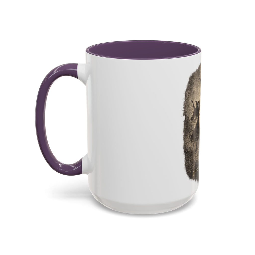 Witch Circle Coffee Mug — "Girls Will Be Girls" Vintage Halloween Accent Mug