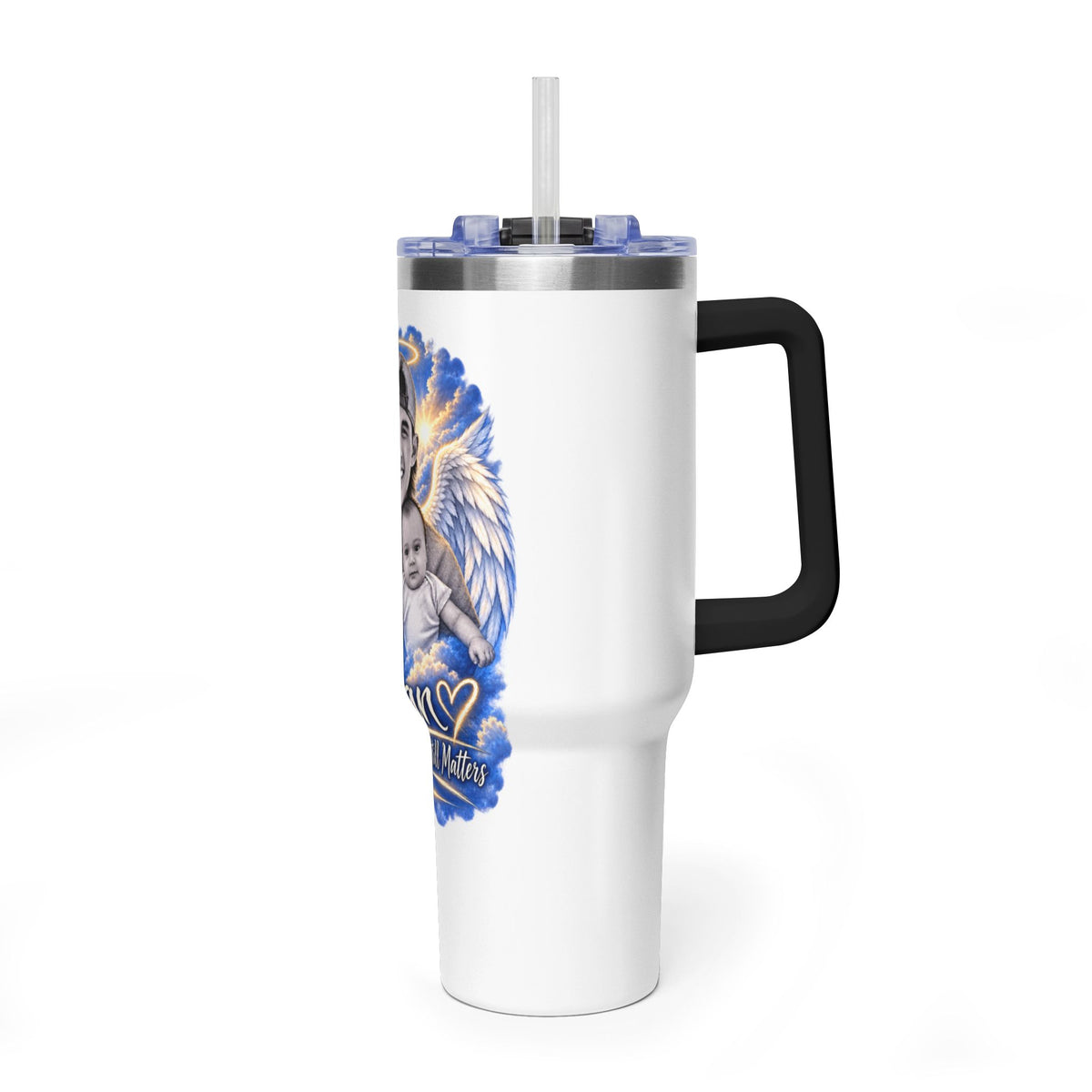 Memorial 40oz Tumbler — Personalized 'Ethan' Angel Wings Keepsake