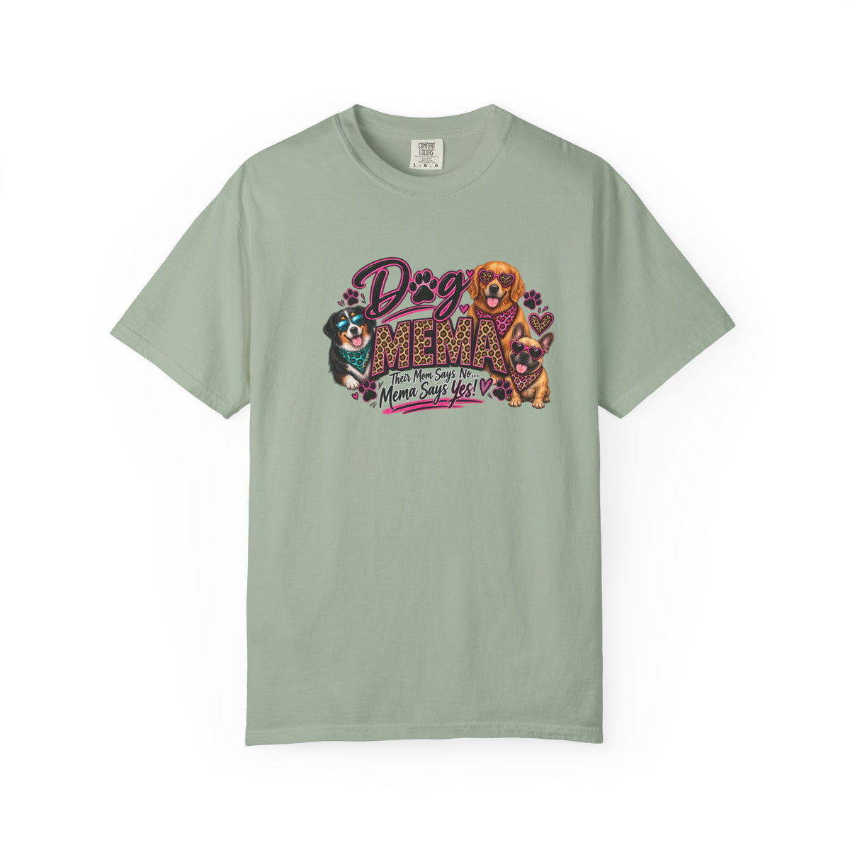 Dog Mema T-Shirt – Cute Paw Print Graphic Tee for Grandma Dog Lovers