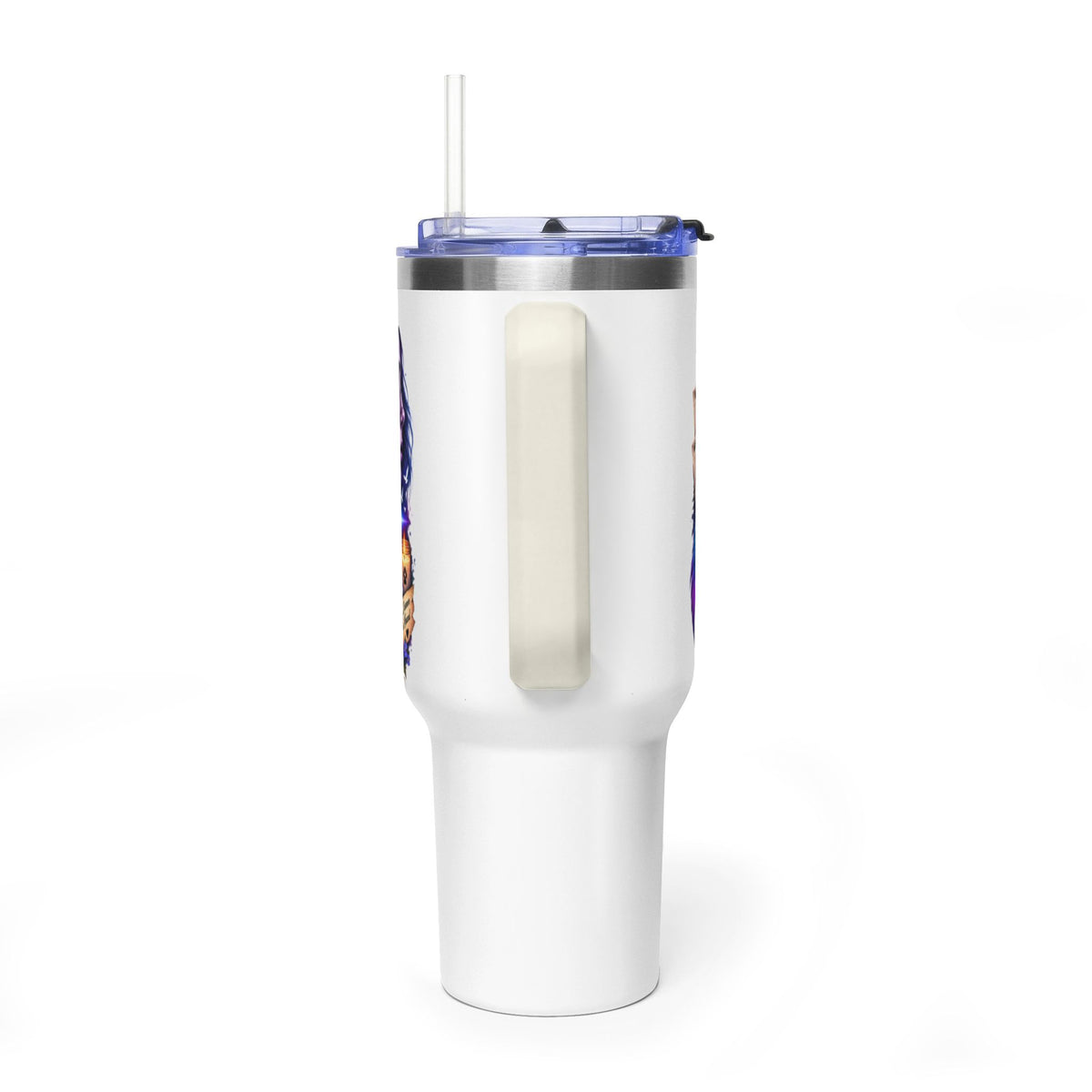 40oz Vacuum Tumbler - "Voices for Victims" Purple Feather Design