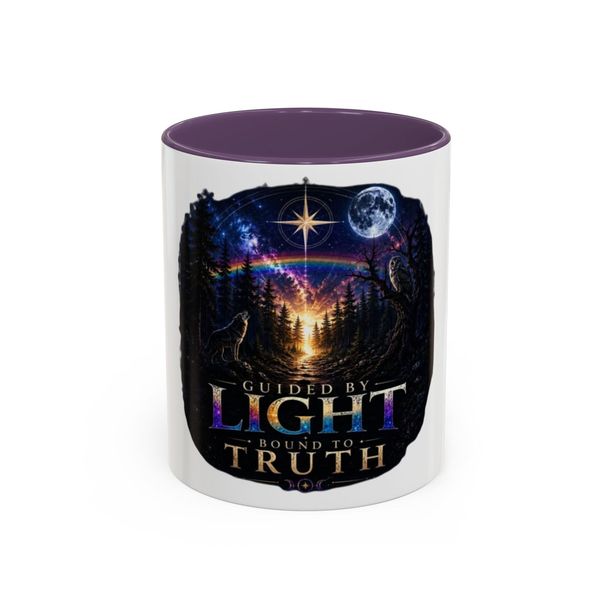 Guided by Light Coffee Mug — Inspirational Nature Moonrise Design (11/15oz) Advocacy mug