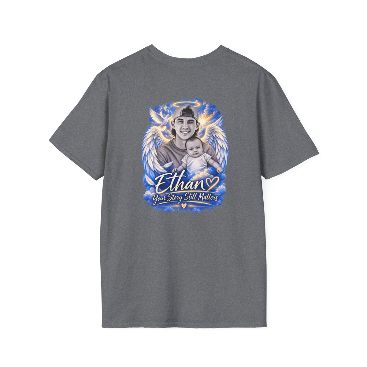T-Shirt — "Justice for Ethan" " Your story still matters" Memorial Tee ( Angel Wing Edition)