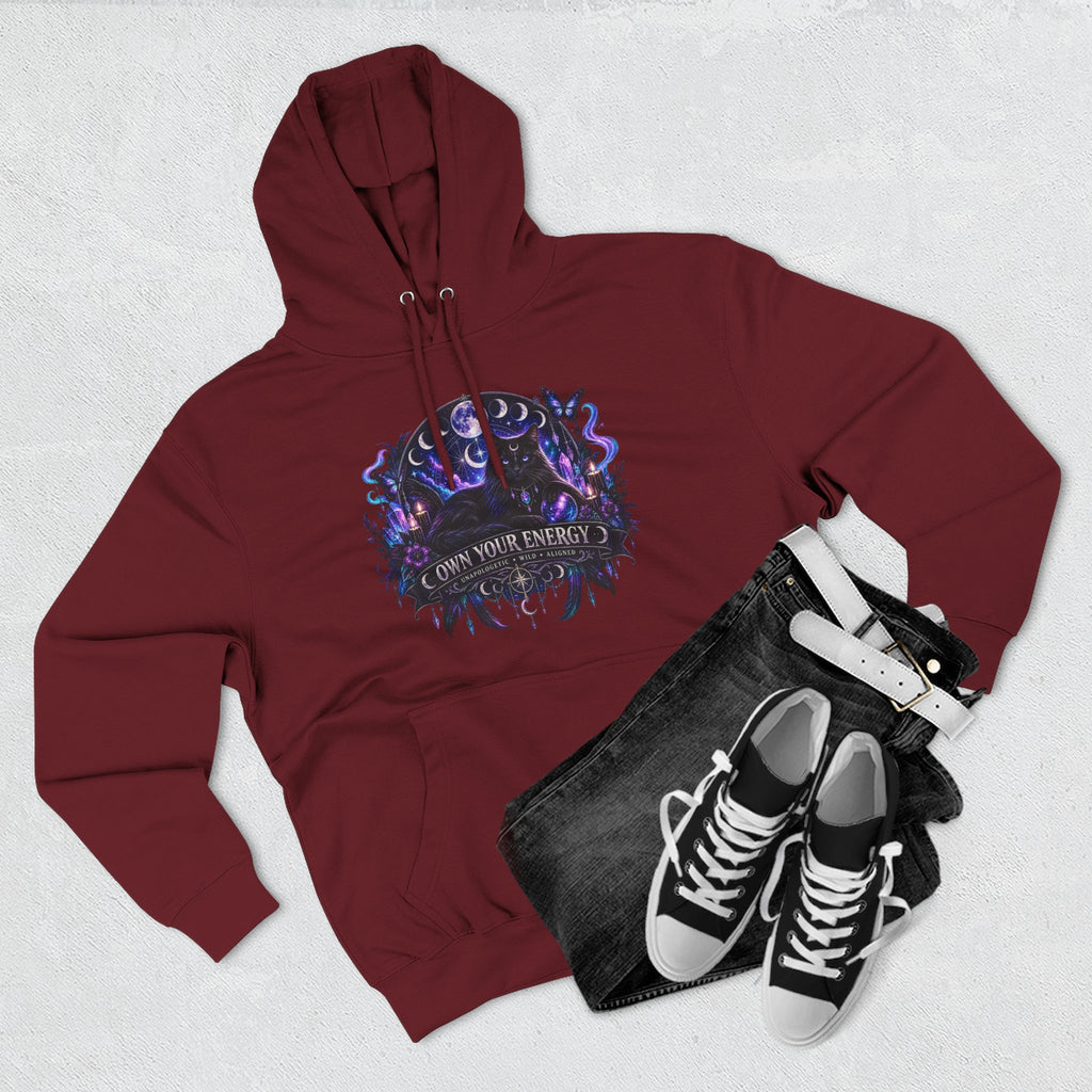 Mystical Black Cat Fleece Hoodie