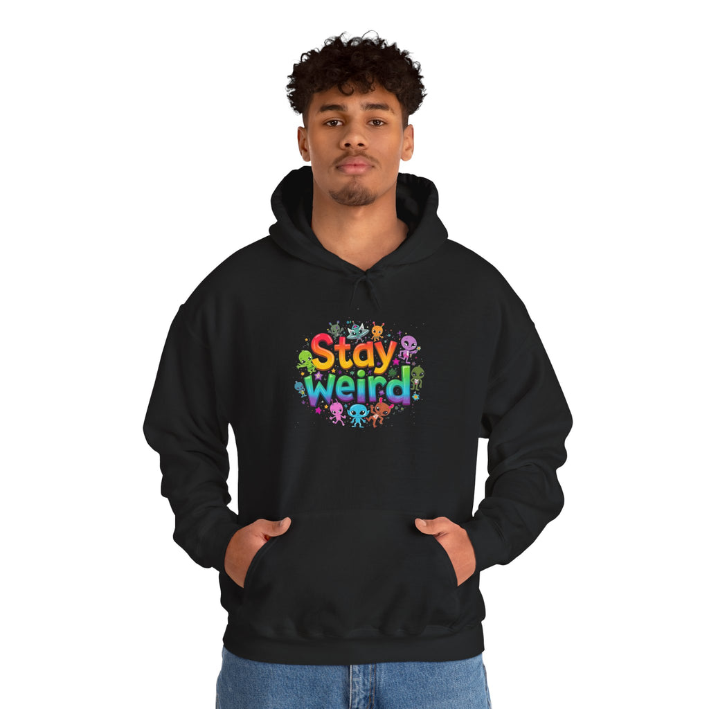 Stay Weird Hoodie — Colorful Rainbow Graphic Pullover