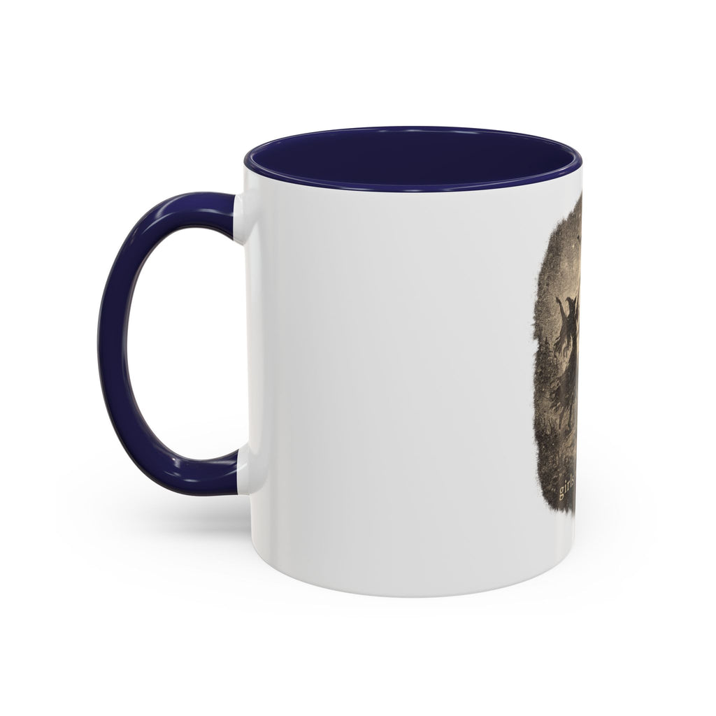 Witch Circle Coffee Mug — "Girls Will Be Girls" Vintage Halloween Accent Mug