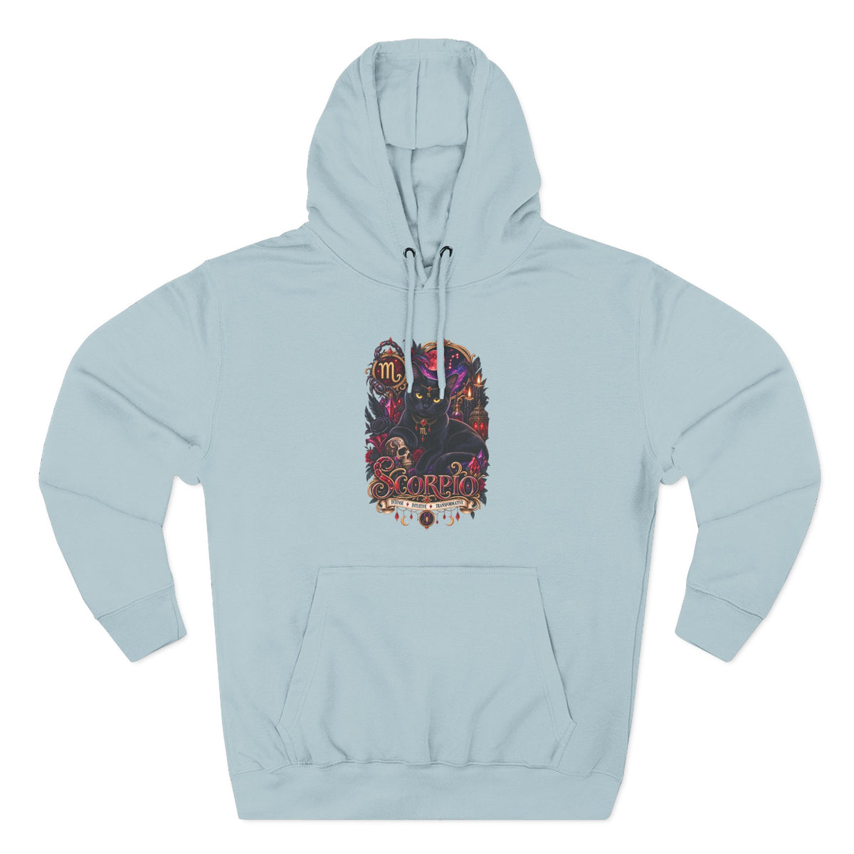 Scorpio Bombay Black Cat Floral Zodiac Hoodie — Intricate Scorpion Zodiac Sign
