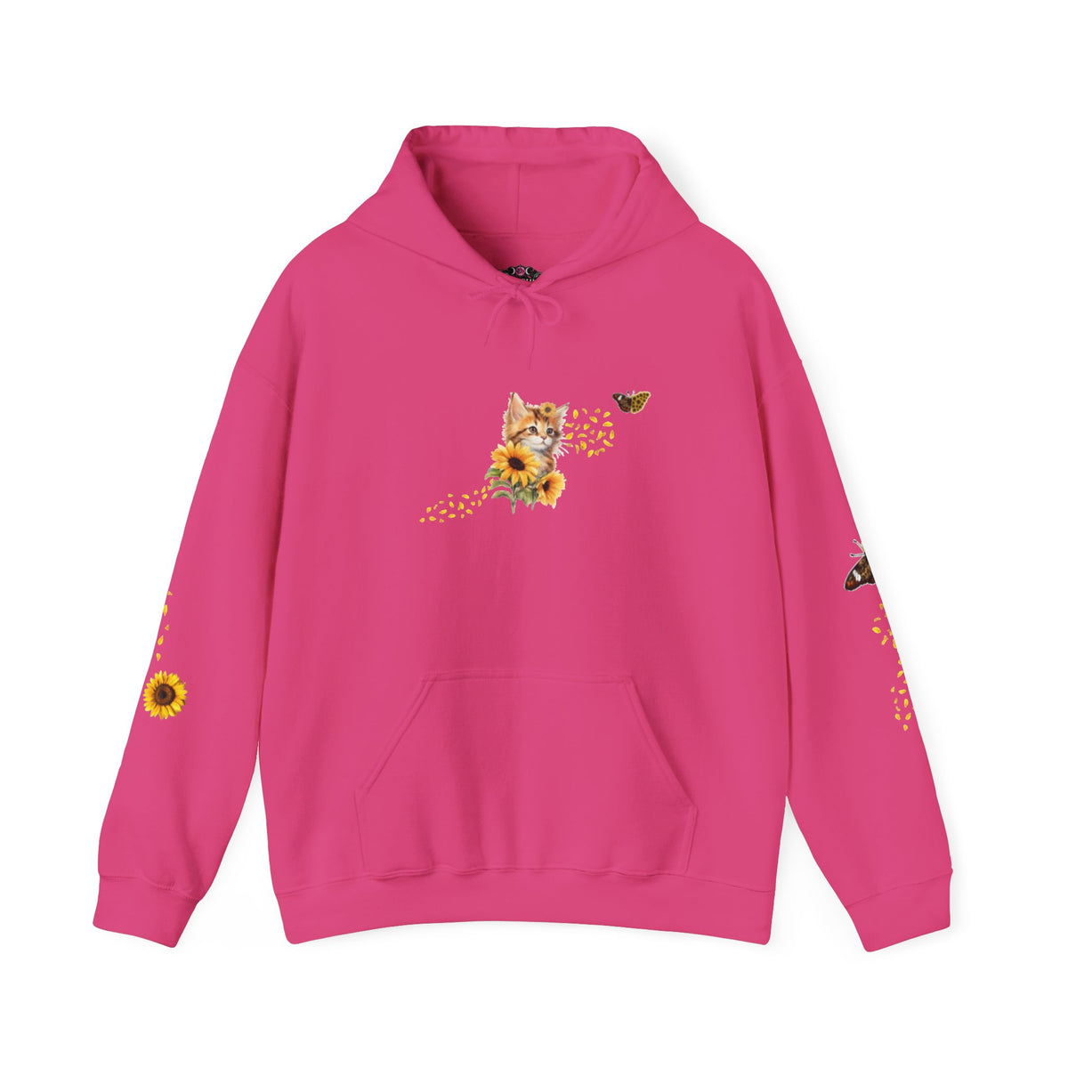 Sunflower Kitten Hoodie | Cute Cat, Sunflower Sleeve Design