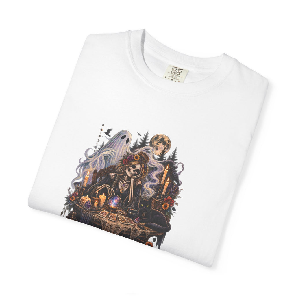 Tarot Seance Skeleton, Black Cat & Ghost Graphic Tee