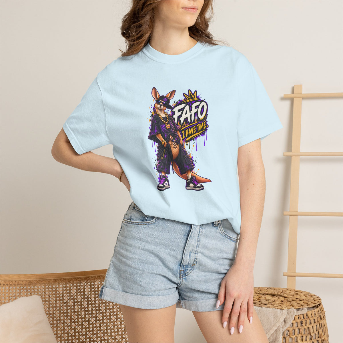 FAFO Kangaroo Graphic T-Shirt — Streetwear Retro Animal Design