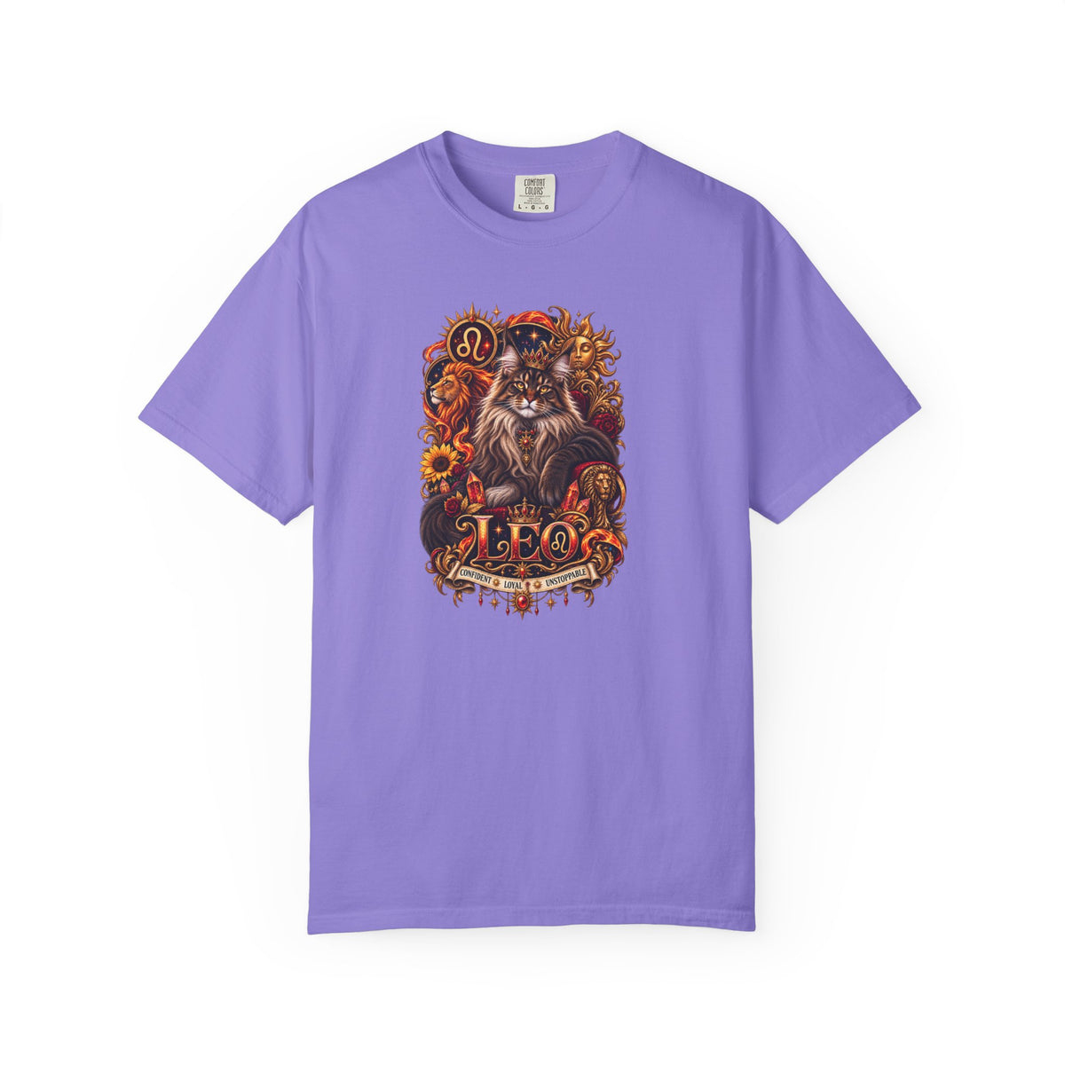 Leo Zodiac Cats T-Shirt — Maine coon Astrology Tee