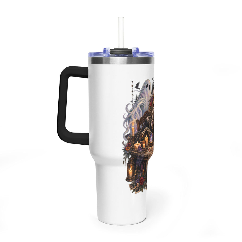 40oz Halloween Witch & Ghost Tumbler – Spooky Cottage Thermal Travel Mug