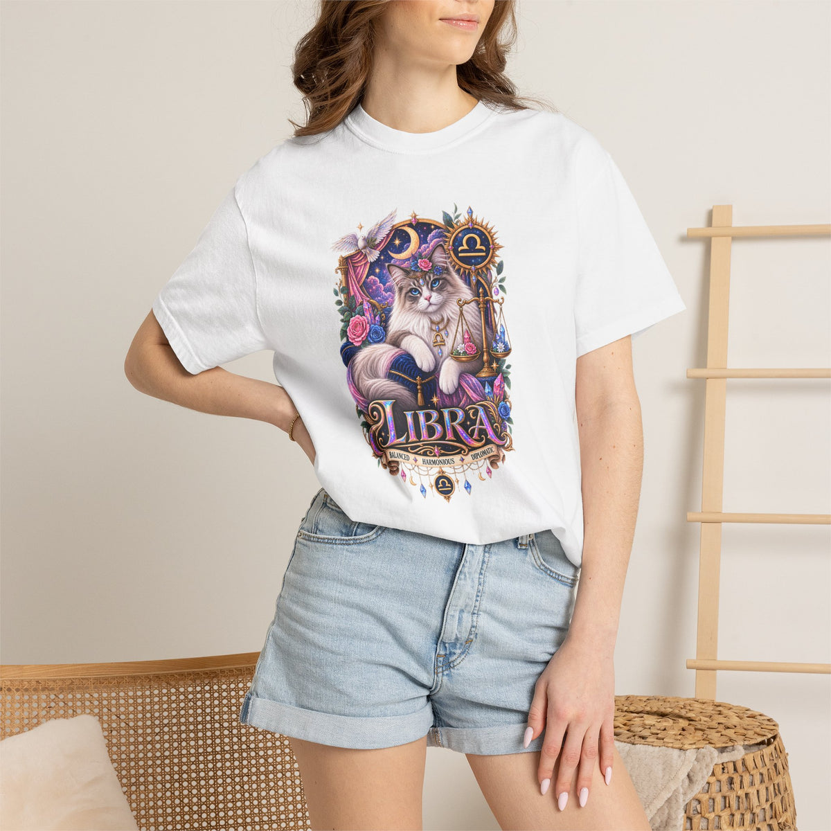 Libra Zodiac T-Shirt — Persian Celestial Scale Astrology Tee