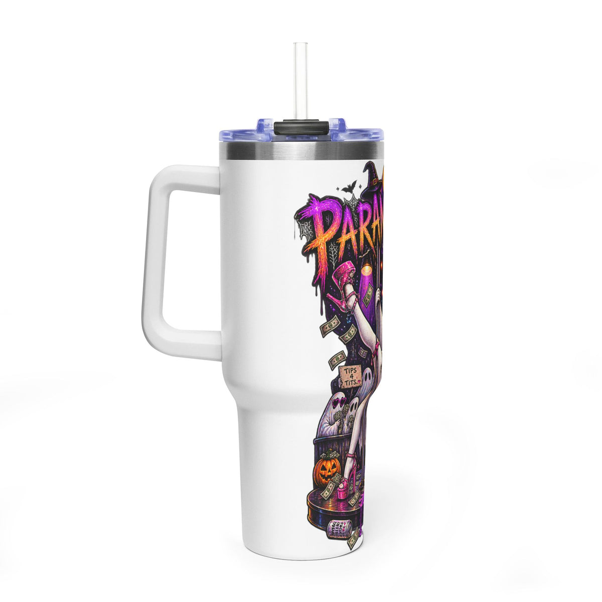 Paranormal Activity 40oz Vacuum Novelty Tumbler — Stripper Halloween Ghost Travel Mug