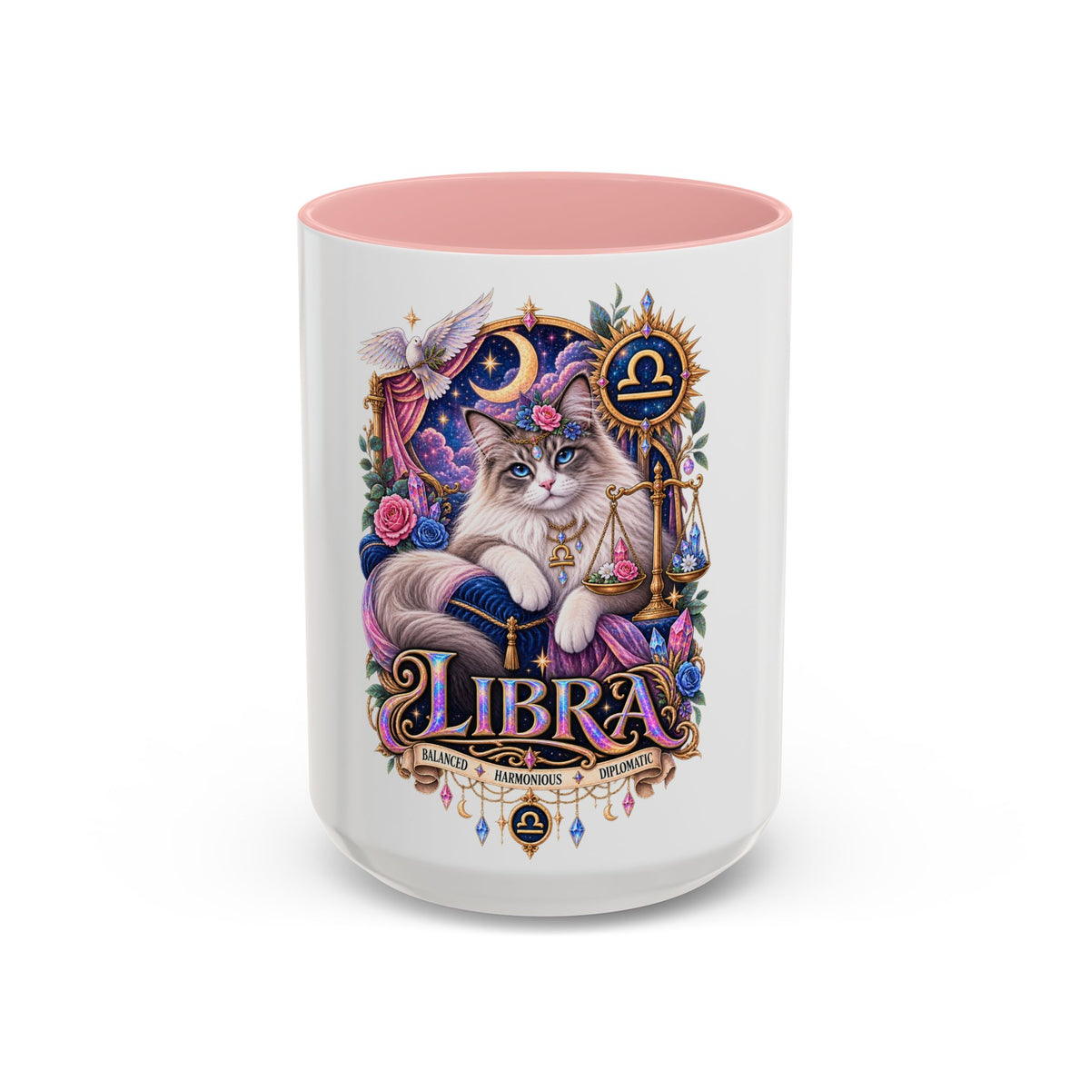 Libra Persian Cat Accent Coffee Mug — Zodiac Horoscope Gift (11/15oz)