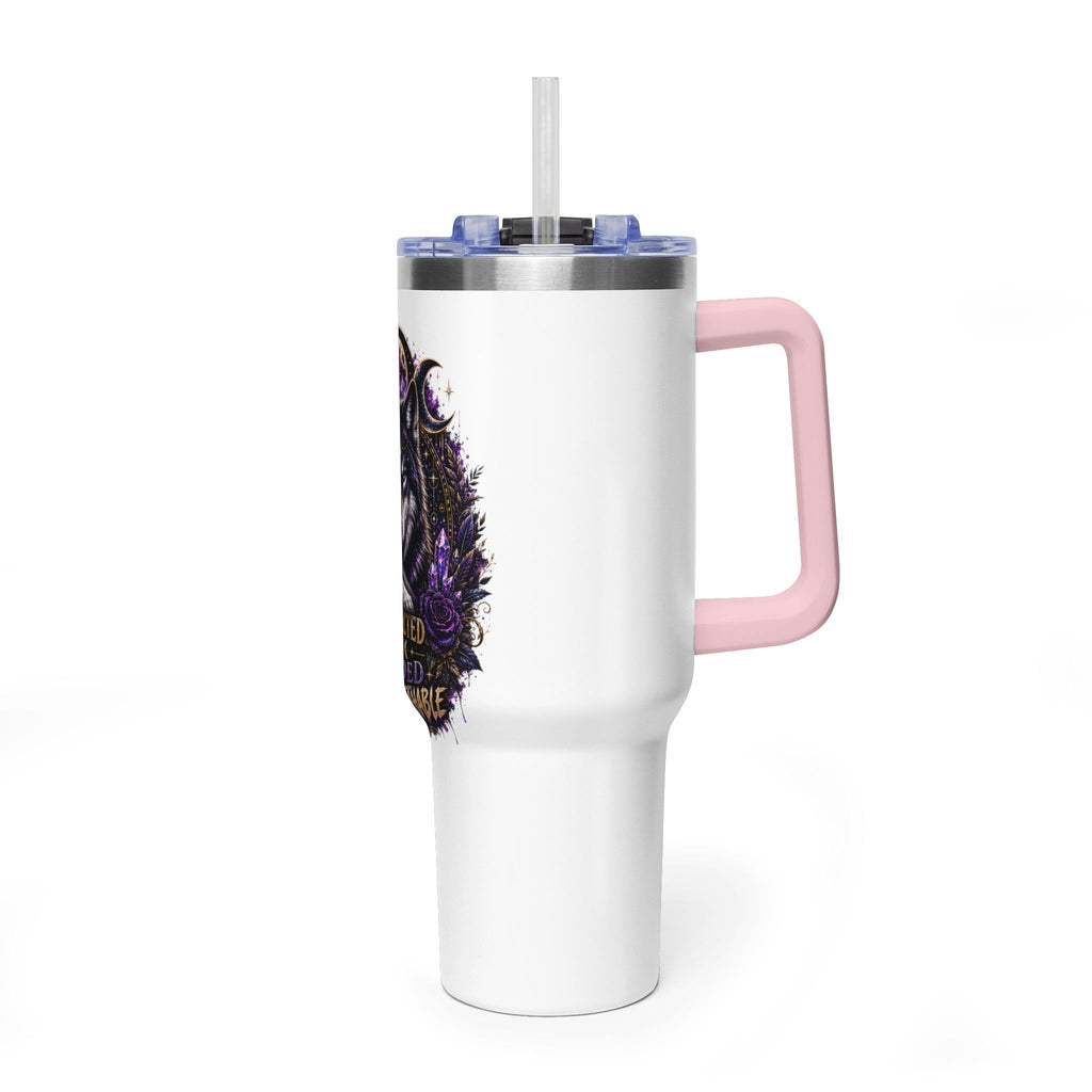 40oz Vacuum Tumbler — 'Protected & Guided' Mystic Wolf Thermal Mug