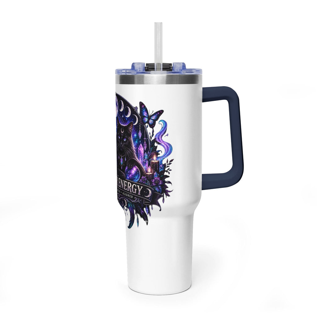 40oz Witchy Cat Thermal Tumbler – 'Own Your Energy' Insulated Travel Mug