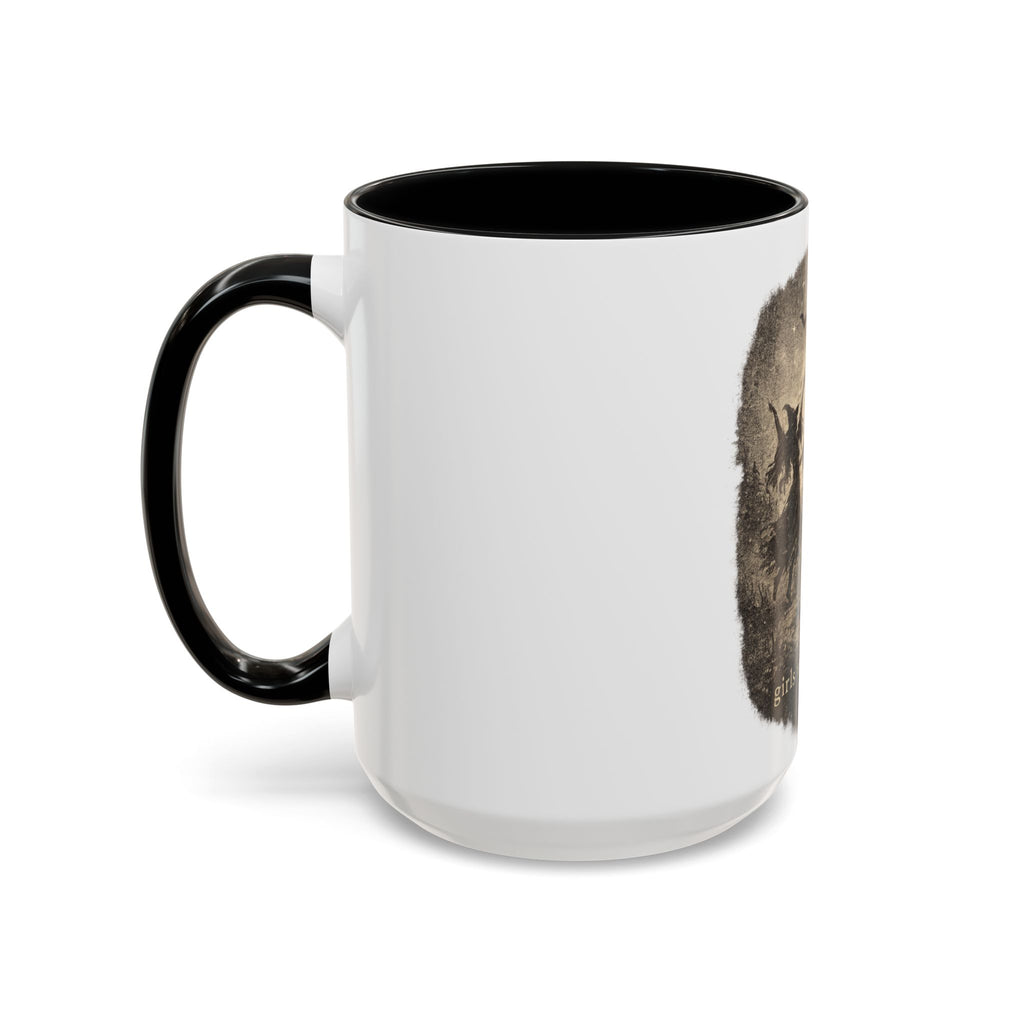 Witch Circle Coffee Mug — "Girls Will Be Girls" Vintage Halloween Accent Mug