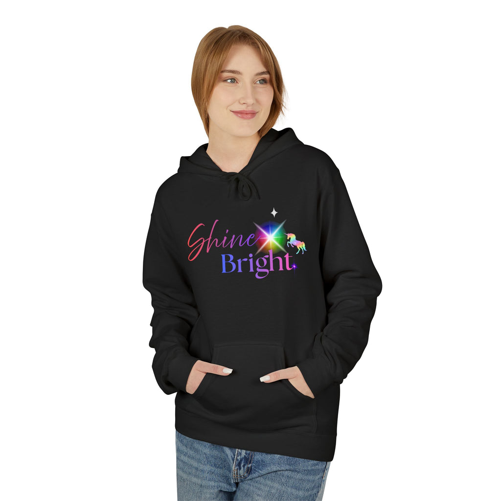 Shine Bright Pastel Hoodie — Inspirational Rainbow Graphic Hoodie