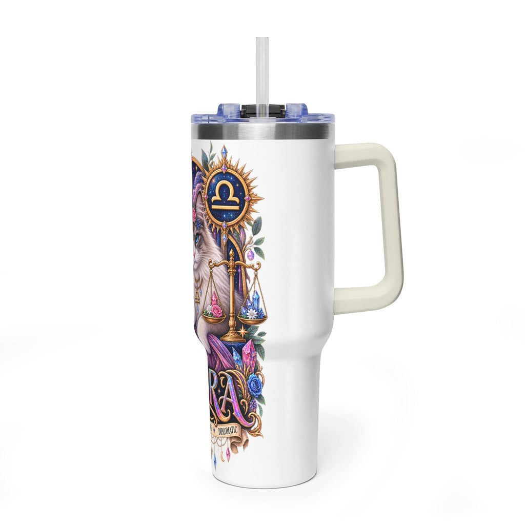 Libra Persian Cat 40oz Vacuum Tumbler — Zodiac Thermal Travel Mug