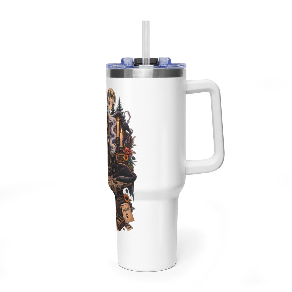 40oz Halloween Witch & Ghost Tumbler – Spooky Cottage Thermal Travel Mug