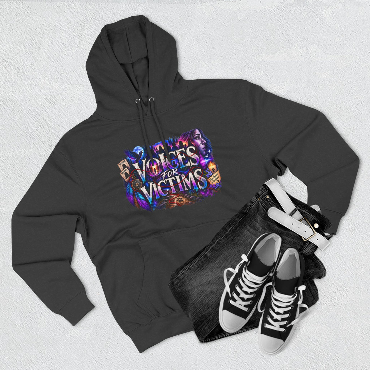 Voices for Victims Graphic Hoodie — Support & Awareness Pullover