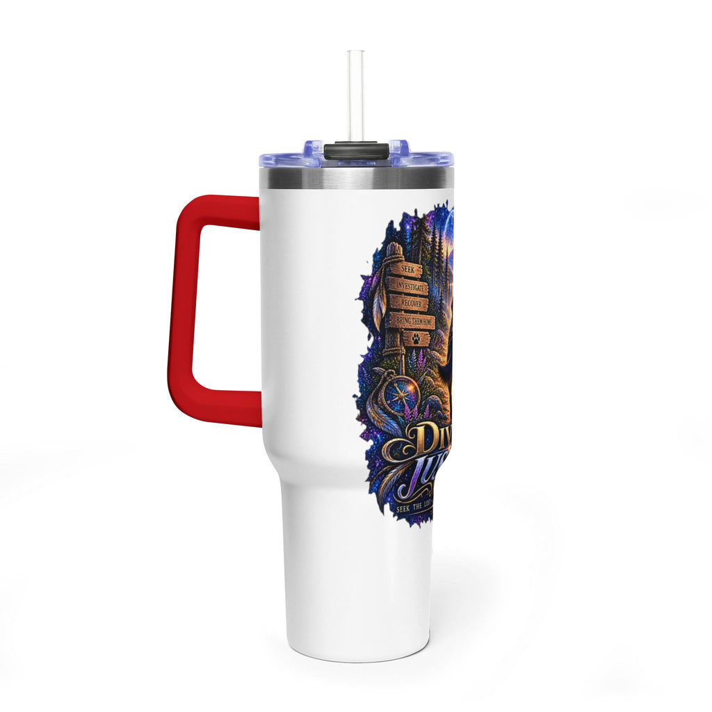 40oz Vacuum Tumbler – “Divine Justice” Support the mission