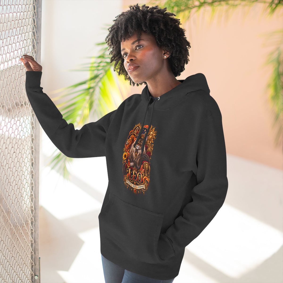 Leo Maine Coon Zodiac Hoodie — Mystical Celestial Cat Astrology Design