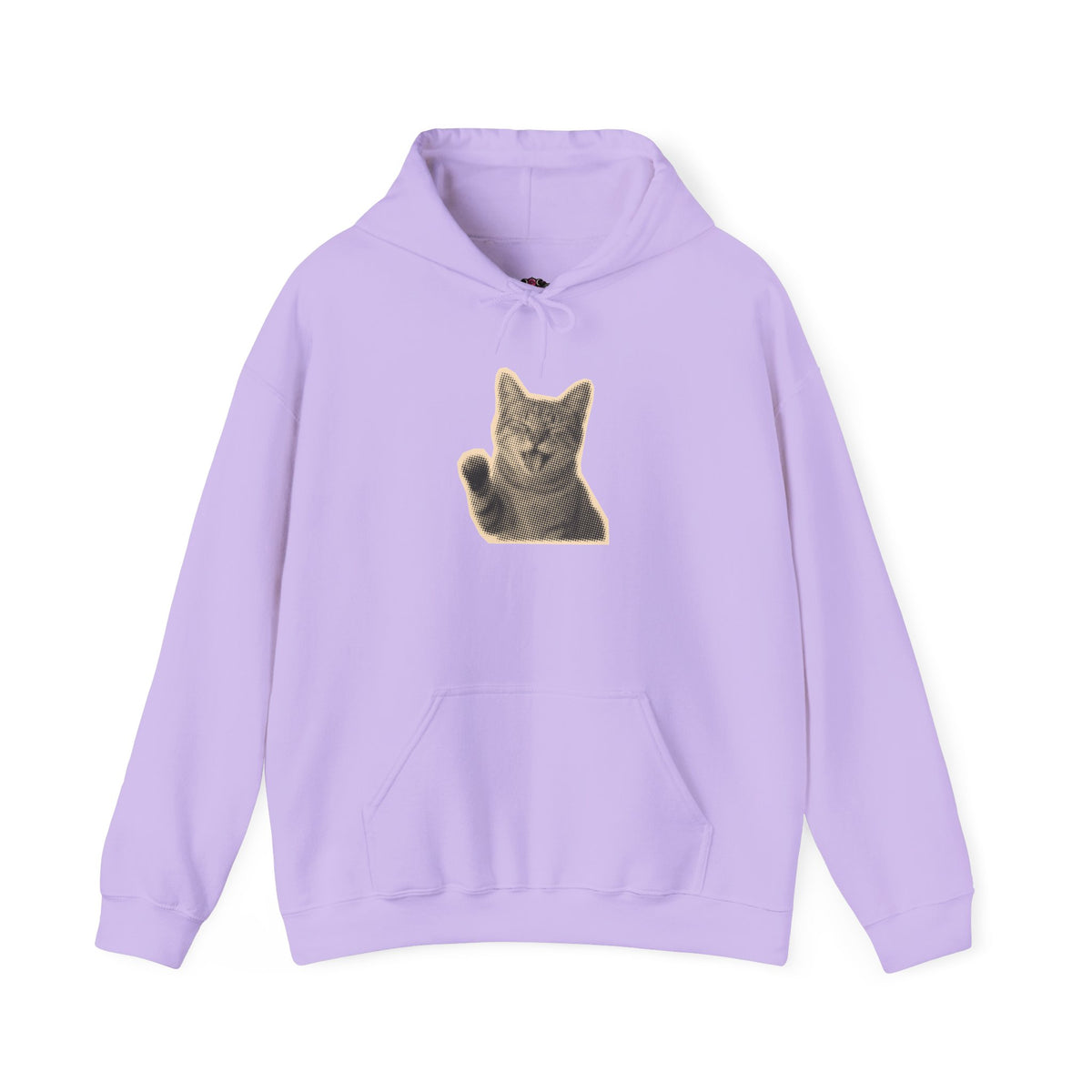 Laughing Meme Cat Hoodie – Adorable Grey Kitten Graphic Sweatshirt