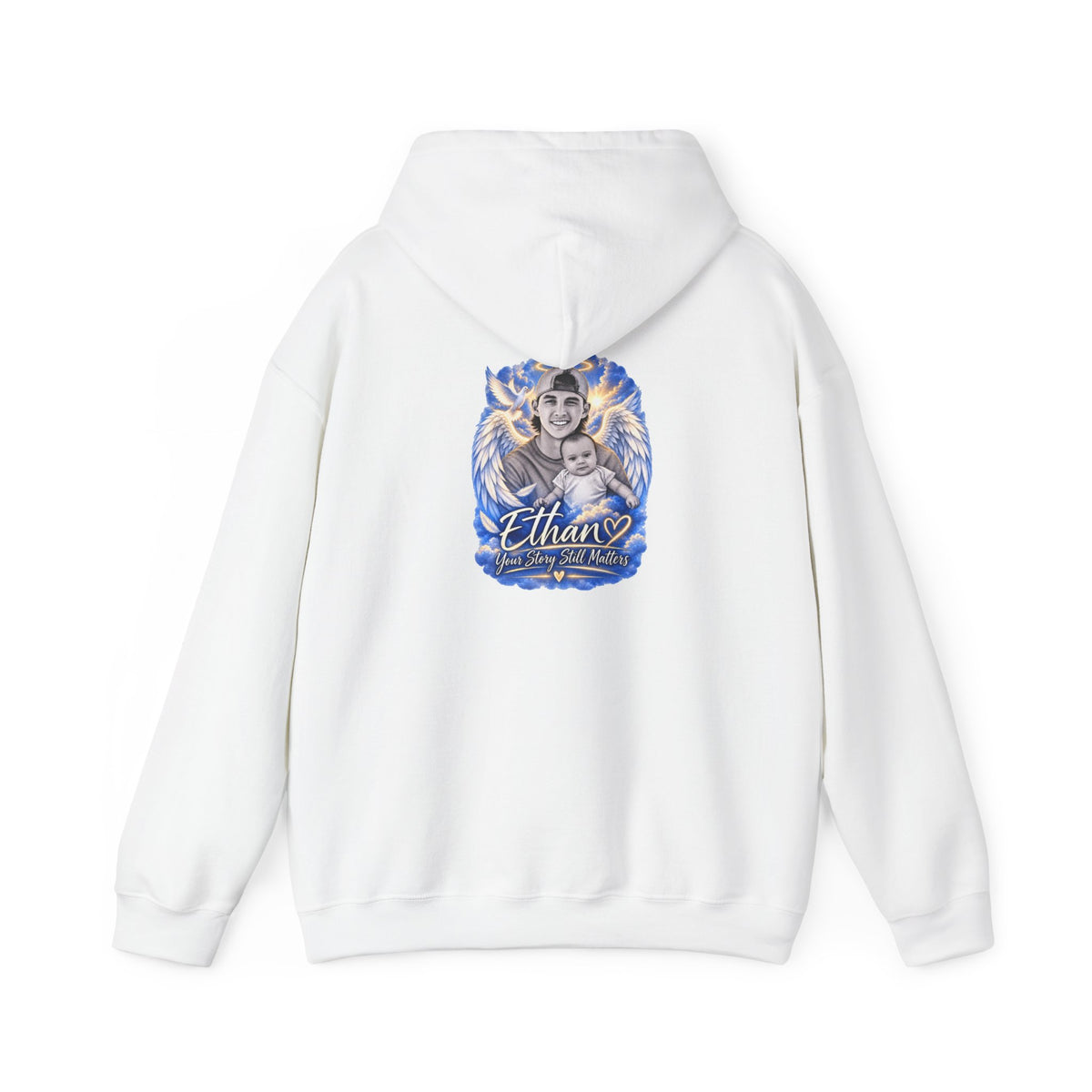 Memorial Hoodie - "Ethan Your story still matters" Angel Wings Tribute Pullover