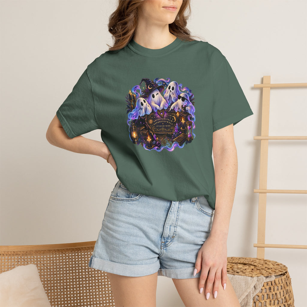 Halloween Ghost Crew T-Shirt — Spooky Night Pumpkin & Bats Graphic Tee