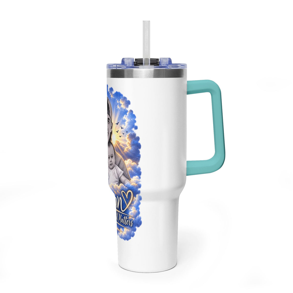 Memorial 40oz Tumbler - "Ethan" Personalized Tribute Vacuum Insulated Cup