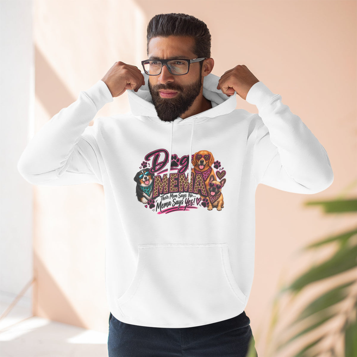 Dog Mema Hoodie — Cute Paw Print Graphic Pullover for Grandma Dog lovers
