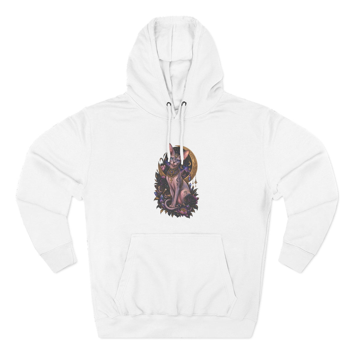 Mystic Moon Egyptian Sphynx Cat Hoodie — Gothic Feline Graphic Pullover