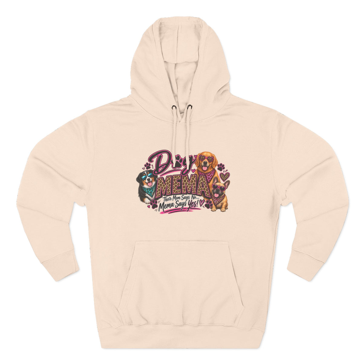 Dog Mema Hoodie — Cute Paw Print Graphic Pullover for Grandma Dog lovers