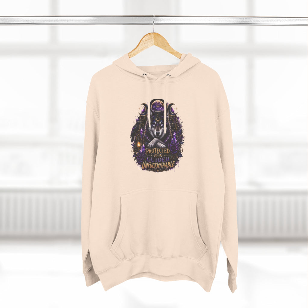 Guided, Protected Unfuckwithable Wolf Hoodie- Occult Graphic