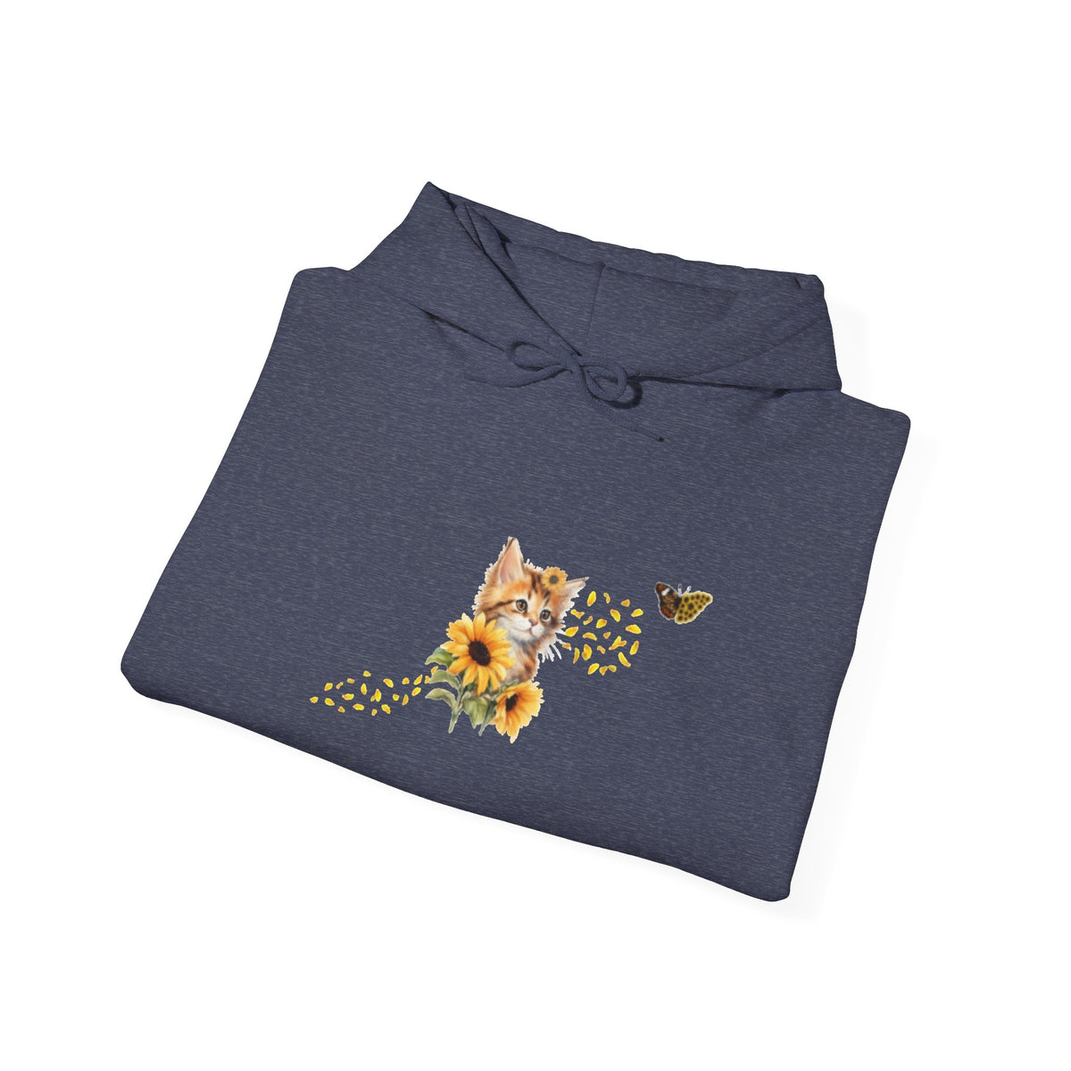 Sunflower Kitten Hoodie | Cute Cat, Sunflower Sleeve Design