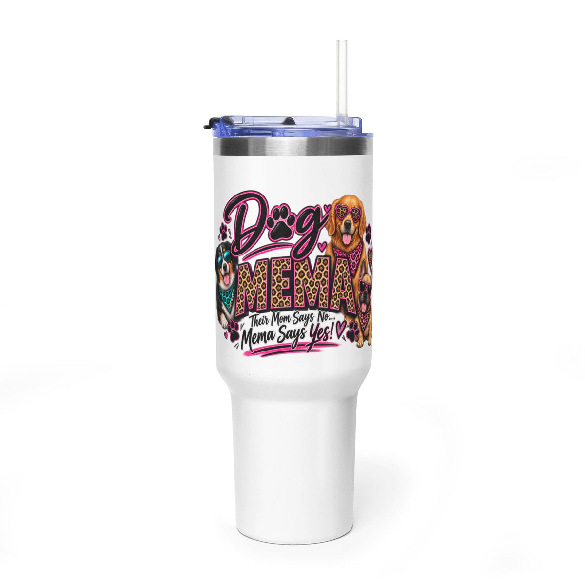 Dog Mama 40oz Vacuum Tumbler – Insulated Travel Mug for Dog Lovers