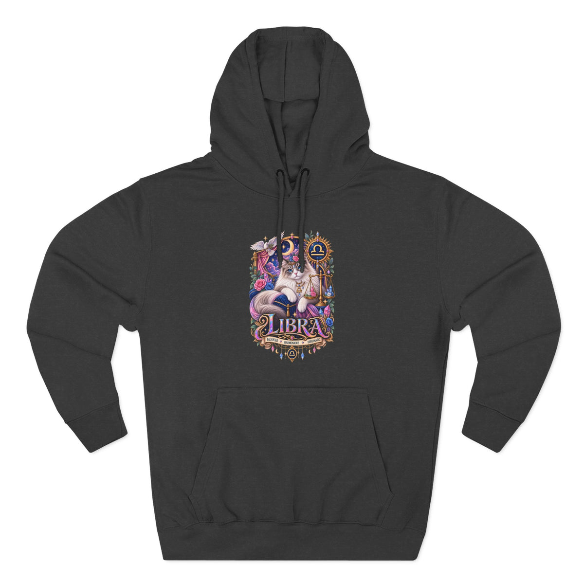 Libra Zodiac Hoodie — Persian Artistic Astrological Sign Sweatshirt