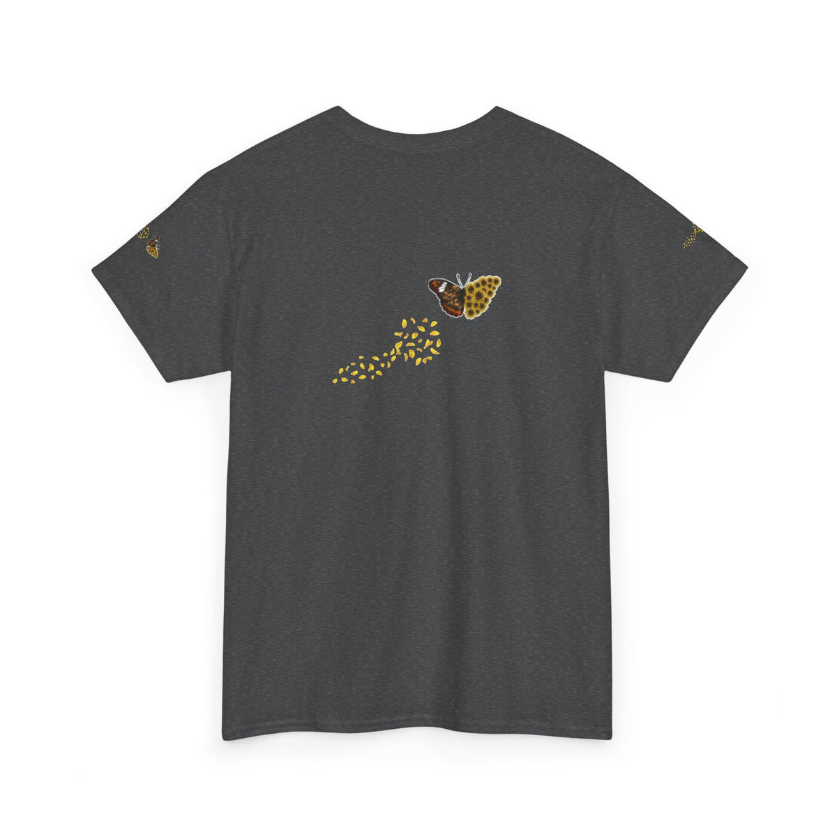 Sunflower Kitten Tee | Butterfly Accent, Floral Cat Shirt