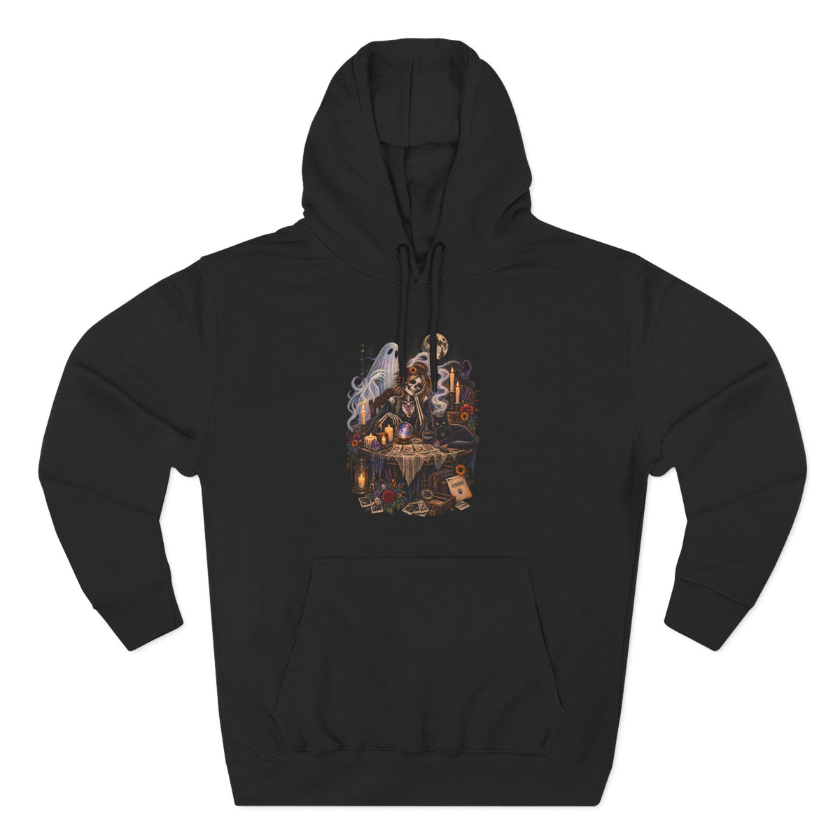 Skeleton, Cat and Ghost Tarot Seance- Paranormal Tees