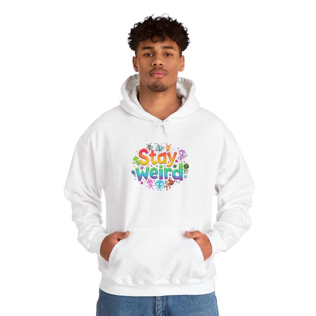 Stay Weird Hoodie — Colorful Rainbow Graphic Pullover