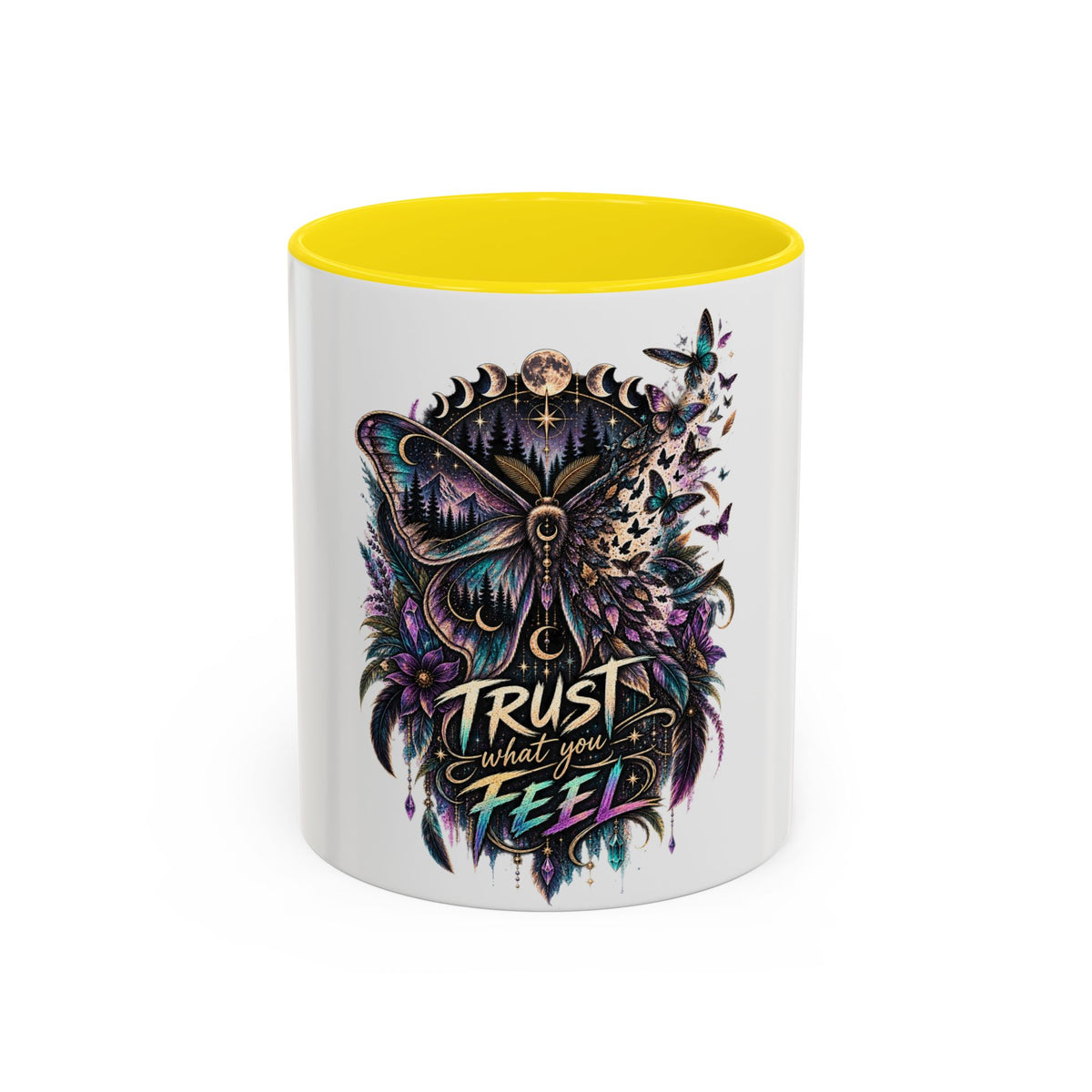 Trust What You Feel Moth Coffee Mug – Inspirational 11/15oz Accent Mug