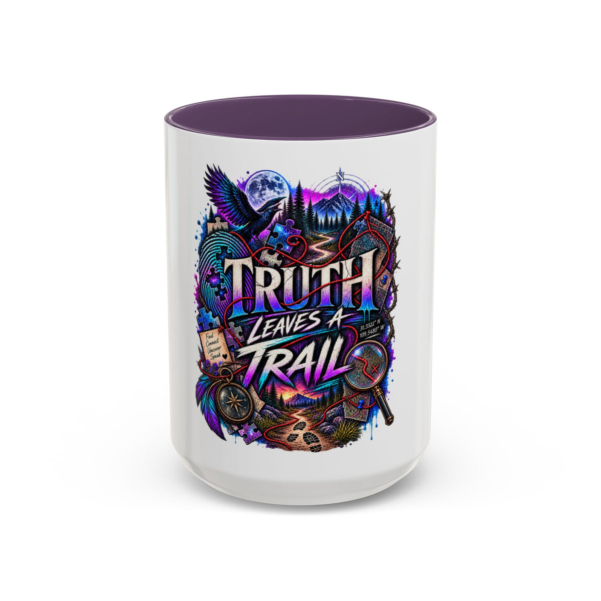 Truth Leaves a Trail Coffee Mug — Mystery Detective Noir Design (11/15 oz)
