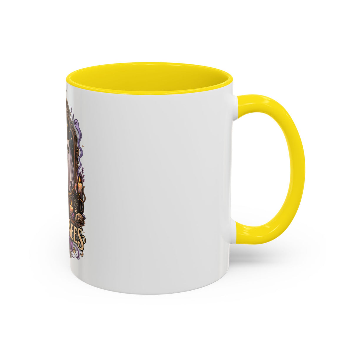 My Cat Sees Them Too Accent Coffee Mug – Halloween Cat & Ghost 11/15oz
