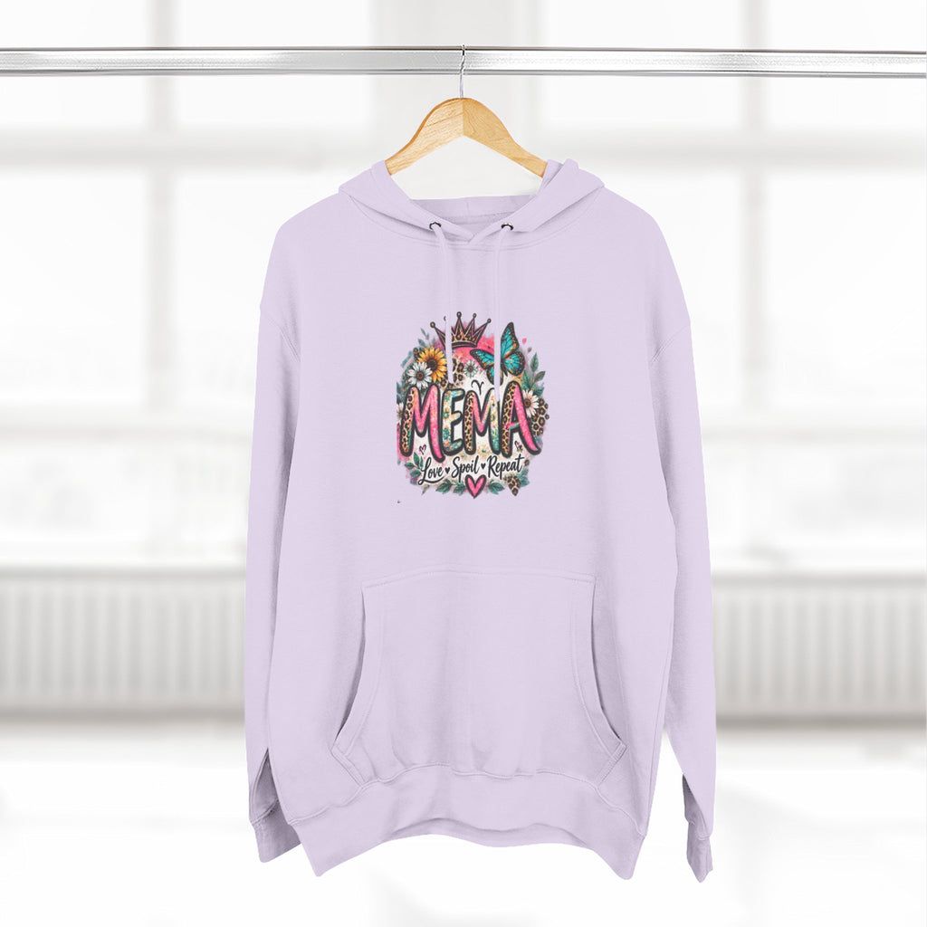 Mema Floral Hoodie — Cozy Fleece Pullover with Sunflower & Succulent Design